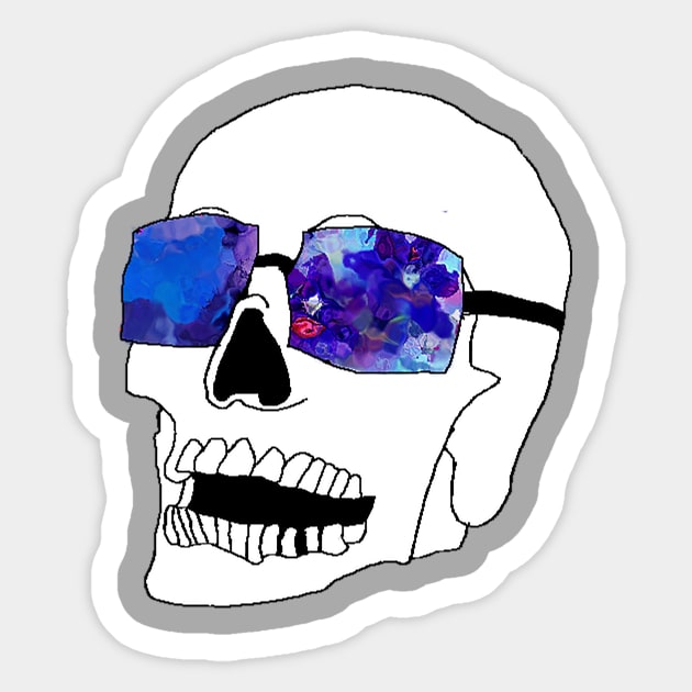 Trippy Skull Sticker by iceclothing